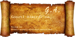 Gosztl Almiréna névjegykártya